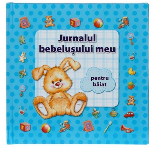 Album Jurnalul Bebelusului, pentru baietei, 16 pagini, carton, albastru, 23.5x30cm (LIVRARE 15 ZILE) 